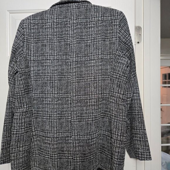 Nine West Gray Plaid Blazer | Women’s Large | Classic One-Button Business Jacket - Picture 6 of 11